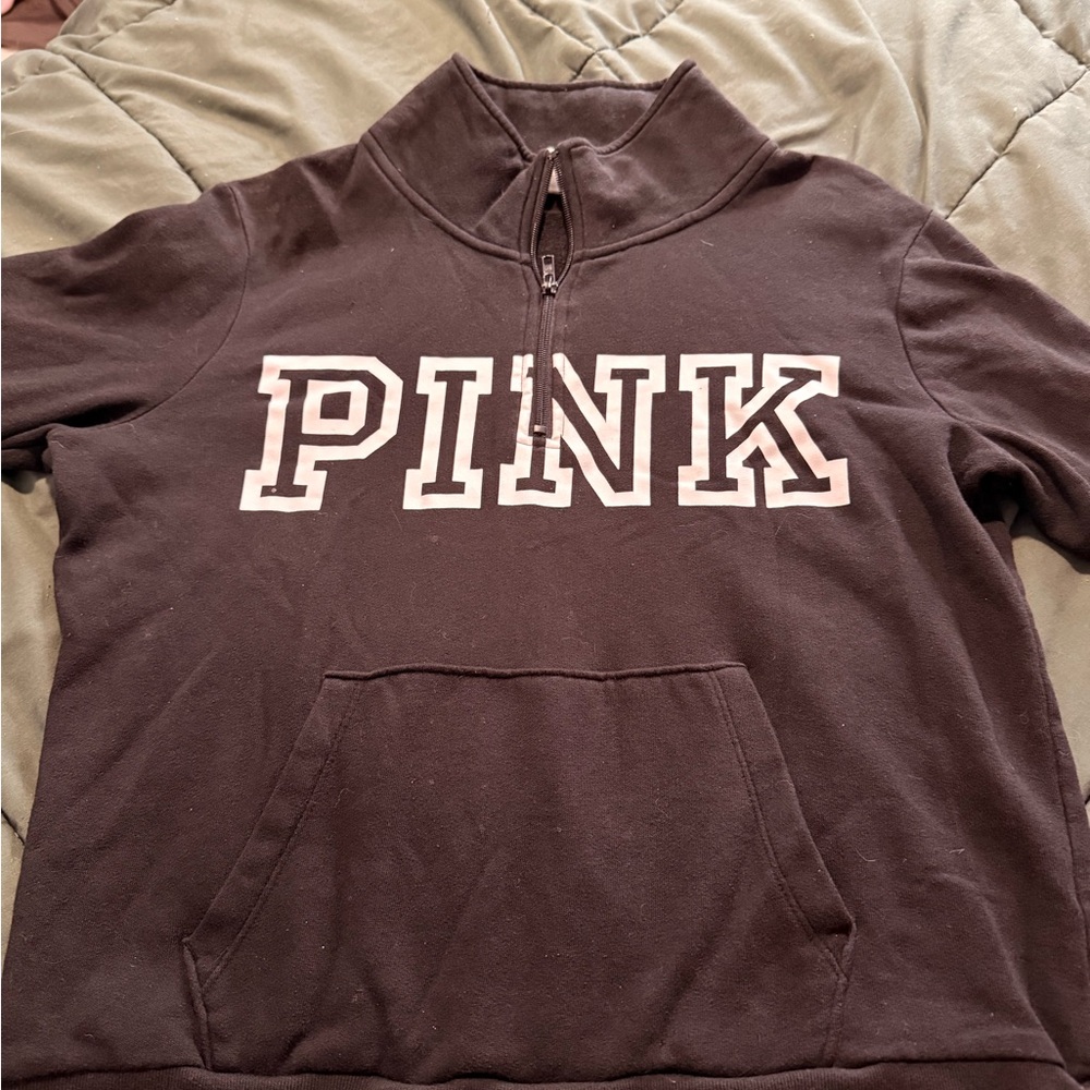 Victoria's Secret Black Quarter-Zip Pullover